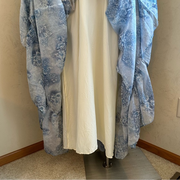 70s Vintage Gunne Sax Blue Floral Lace Boho Renaissance Festival Dress - Picture 8 of 15